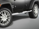 Jeep Wrangler 2007–2018, SWB: COBRA Chrome Side Protection Bars with Steps