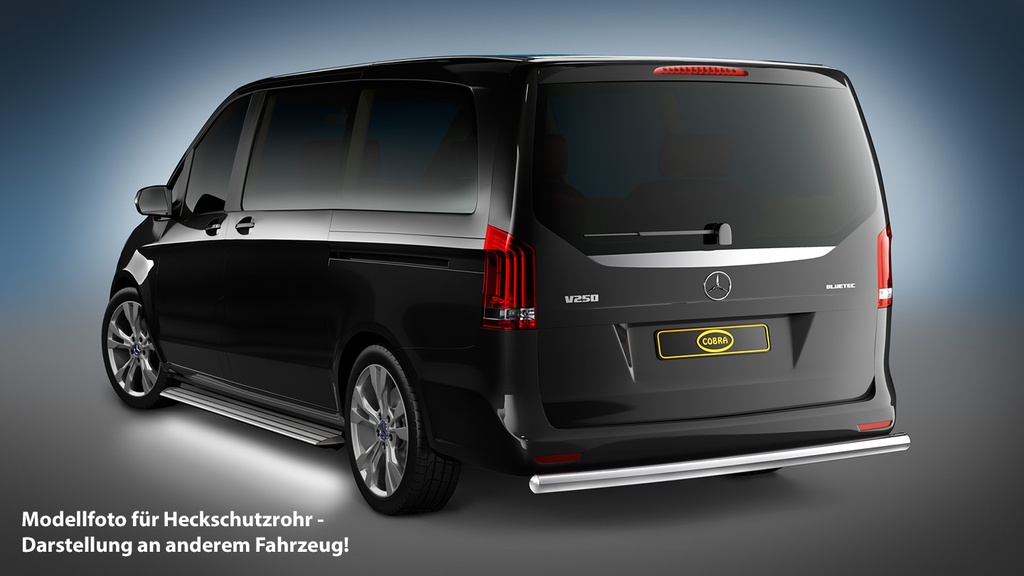 Hyundai H1 Starex Grand Starex Bj. 08-: COBRA Chrom-Heckschutzrohr | hochglanzverchromt