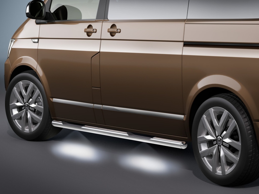 VW T5 & T6 | short wheelbase: COBRA Side Protection Bars | with LED