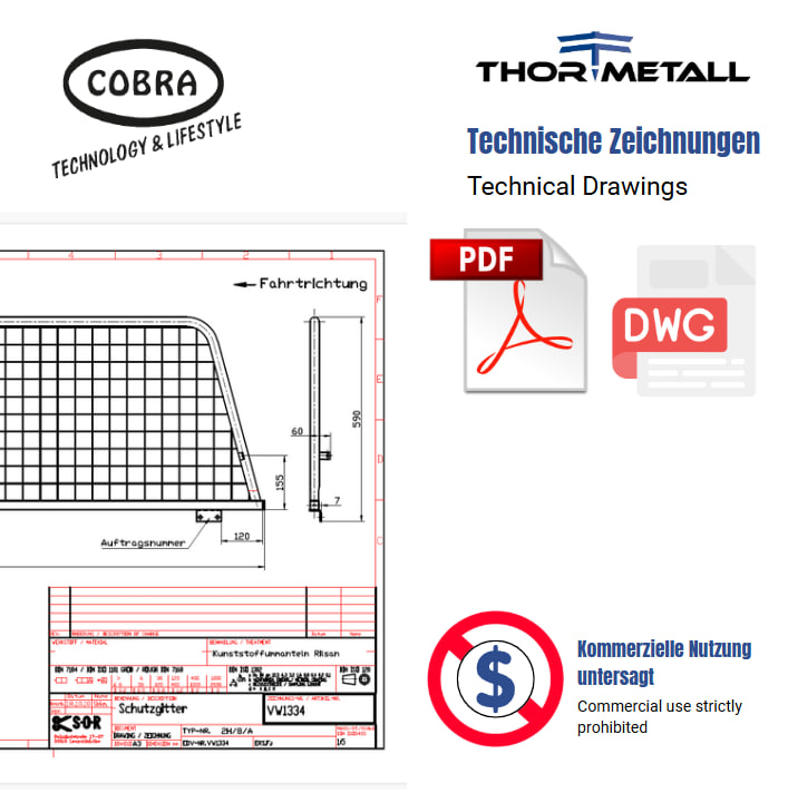 Technische Zeichnungen für COBRA SOR Zubehör – DWG & PDF Download