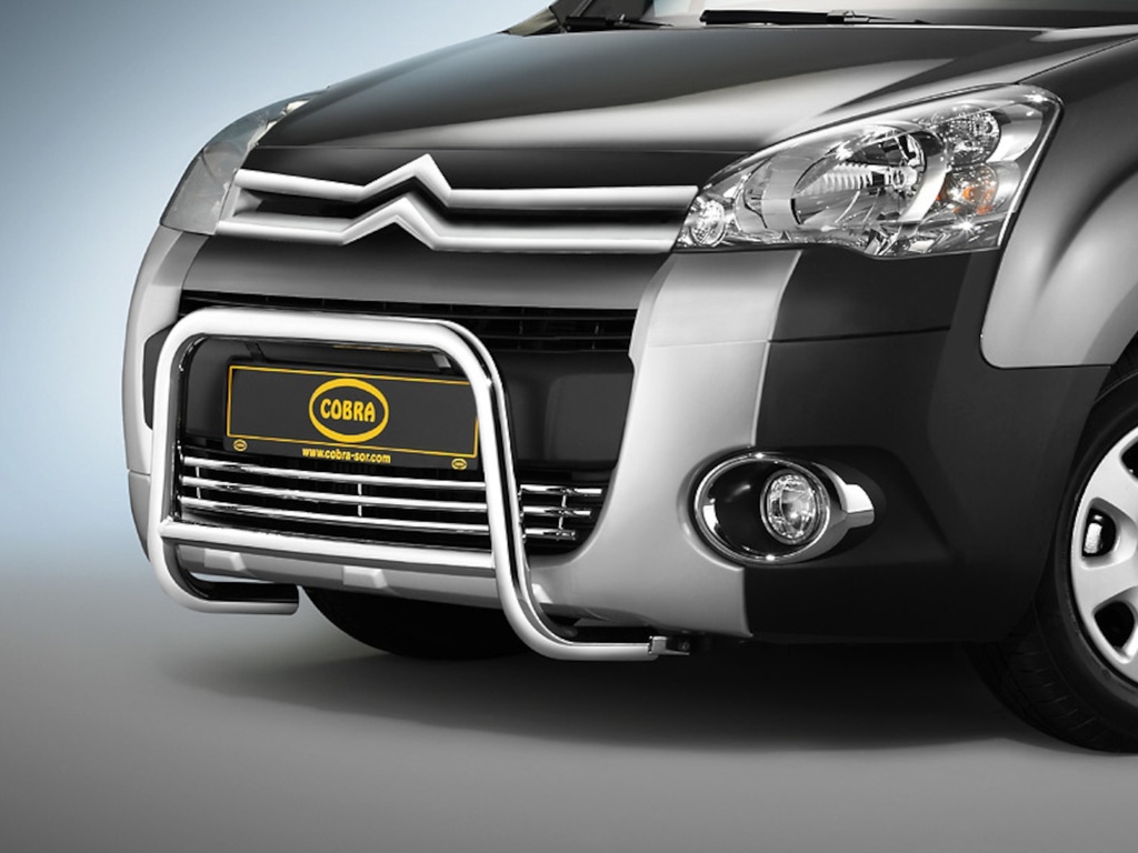 [CIT1221EC] Citroen Berlingo, Peugeot Partner Tepee ab Bj. 08-18: COBRA Chrom-Frontschutzbügel