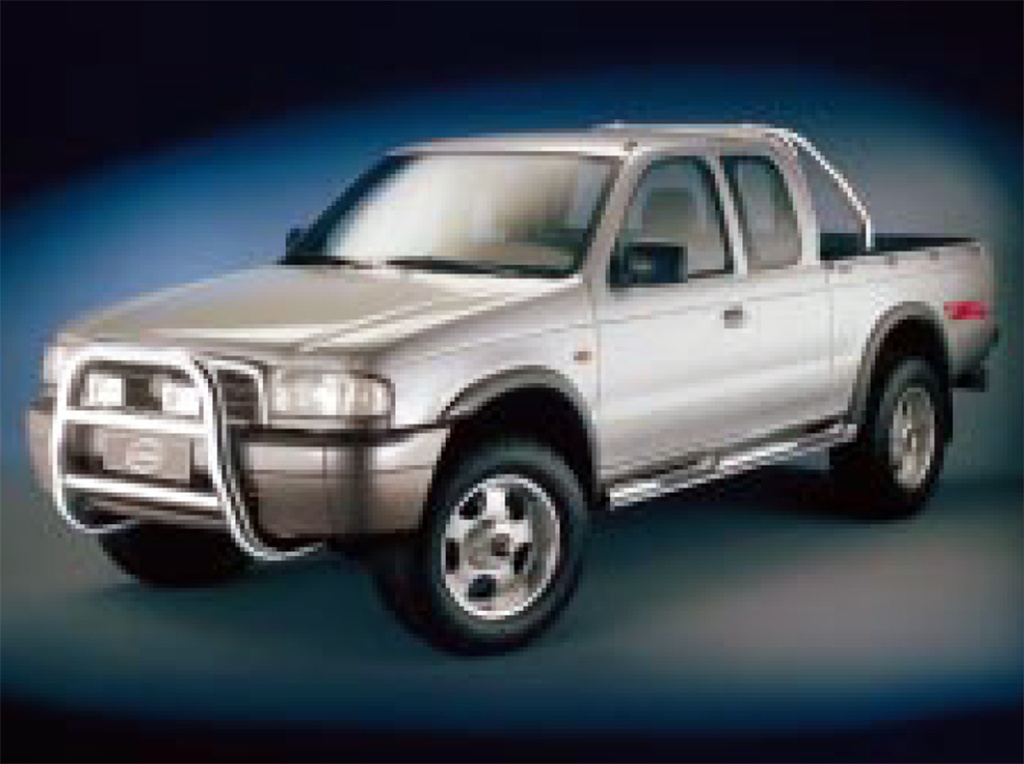 [FORD1311] Ford Ranger 1999–2006: COBRA Chrome Side Protection Bars with Steps