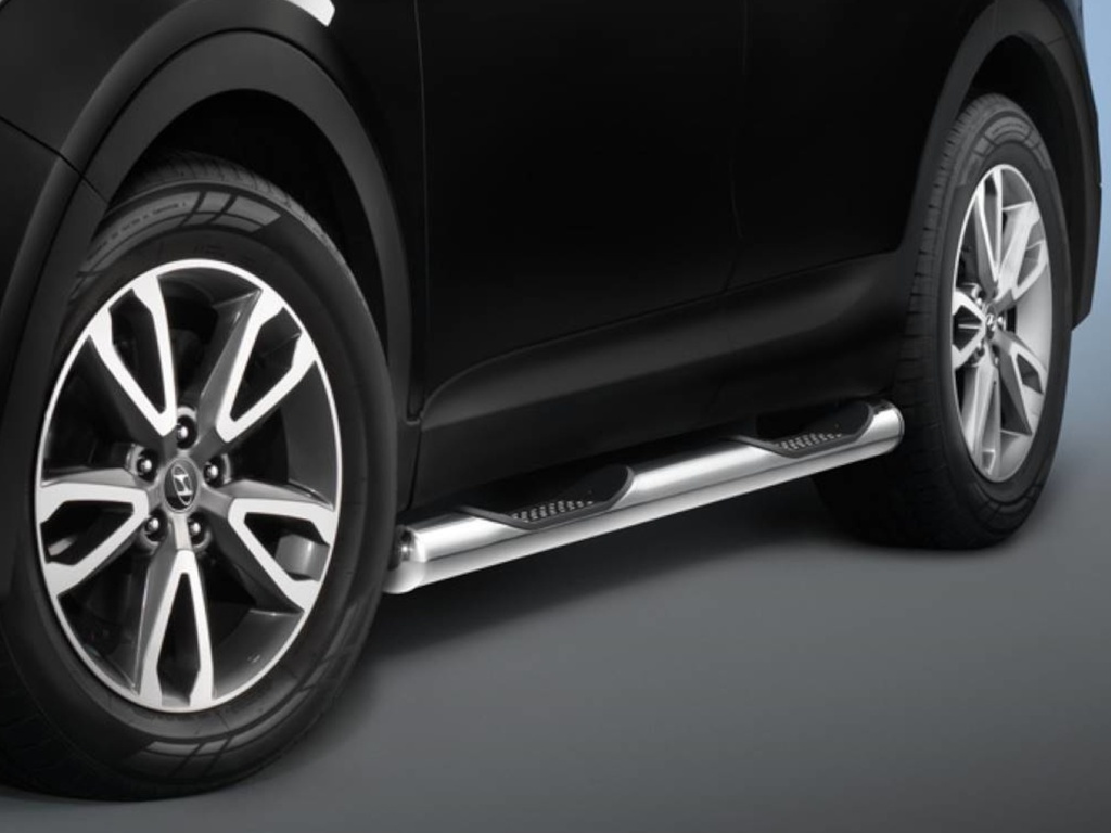 [HYU1407] Hyundai Santa Fe Bj. 12-16: COBRA Chrom-Seitenschutzrohre mit Trittstufen