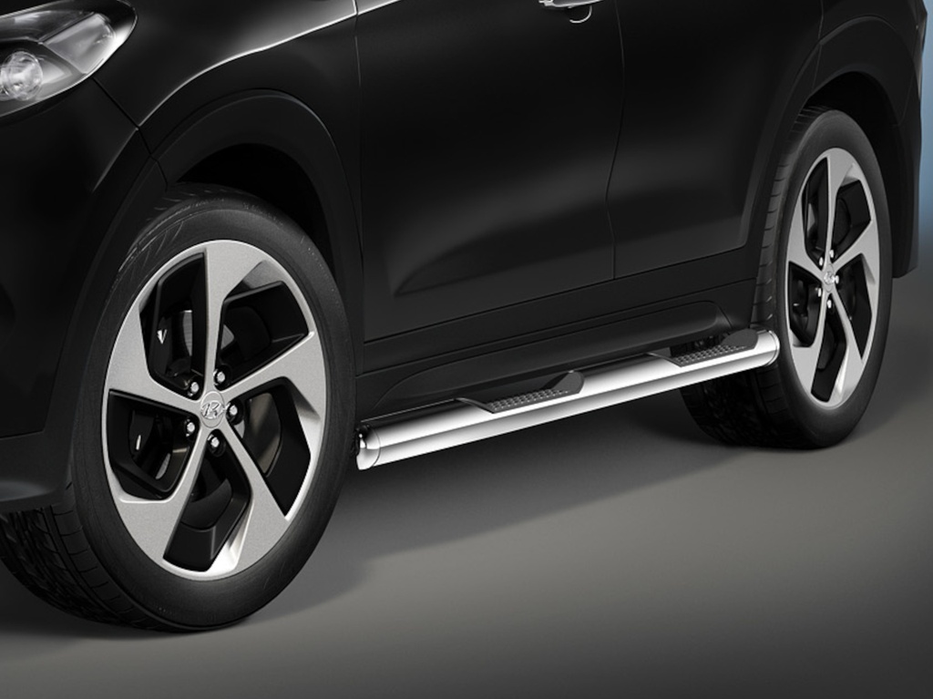 [HYU1435] Hyundai Tucson from 2015: COBRA Chrome Side Protection Bars with Steps