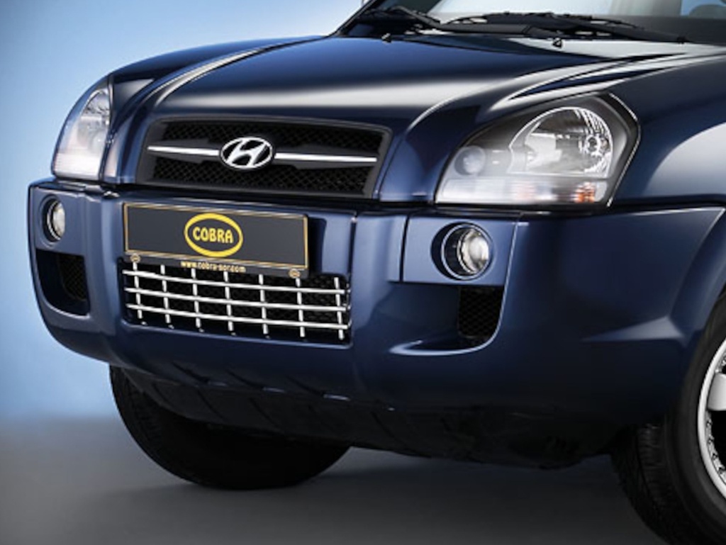 [HYU1307] Hyundai Tucson JM Bj. 04-10: COBRA Chrom-Stoßstangengrill