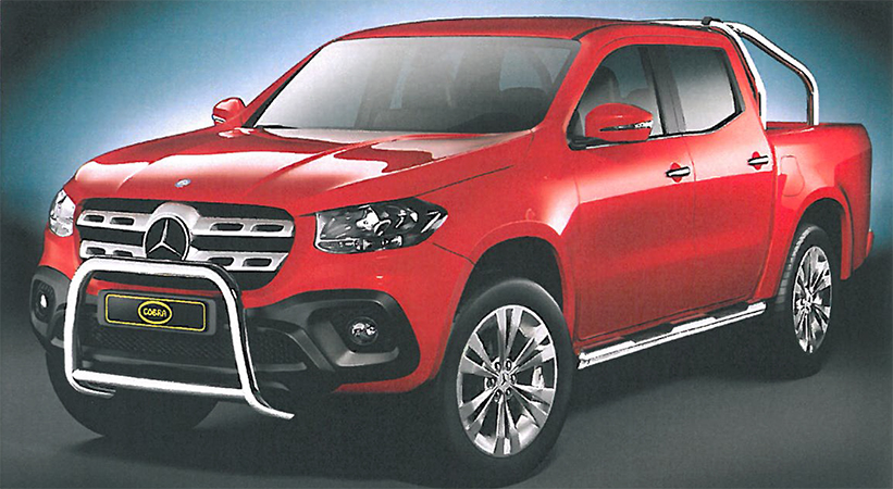 [MB1481EC-S] Mercedes X-Class from 2018: COBRA Black Front Protection Bar
