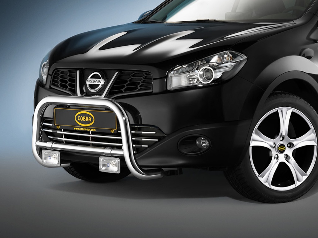 [NIS1381EC] Nissan Qashqai & +2 Bj. 08-14: COBRA Chrom-Frontschutzbügel
