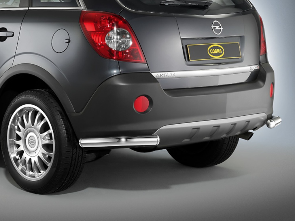 [OPEL1091] Opel Antara Bj. '07-'15: COBRA Ecken-Chrom-Heckschutzbügel