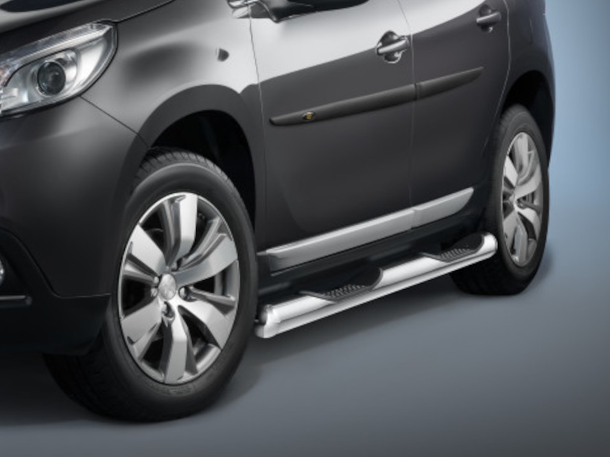 [PEU1067-S] Peugeot 2008 ab Bj. 13: COBRA Seitenschutzrohre mit Trittstufen, schwarz