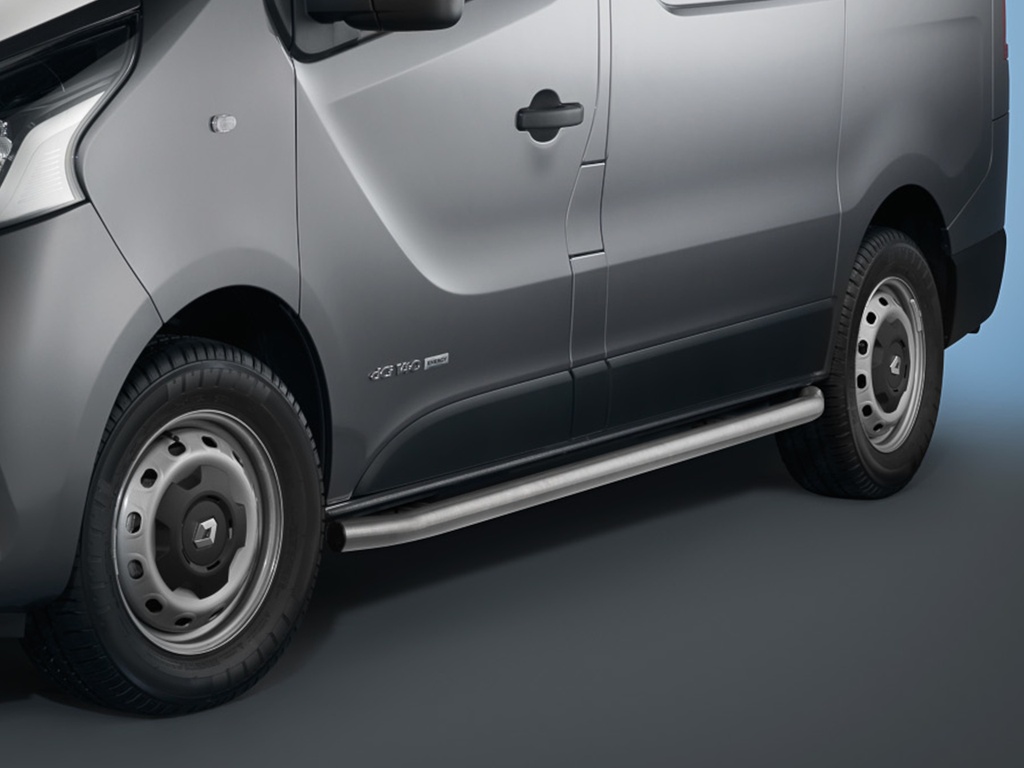 [REN1295-T] Renault Trafic & Opel Vivaro from 2014 | Short Wheelbase: COBRA Chrome Side Protection Bars