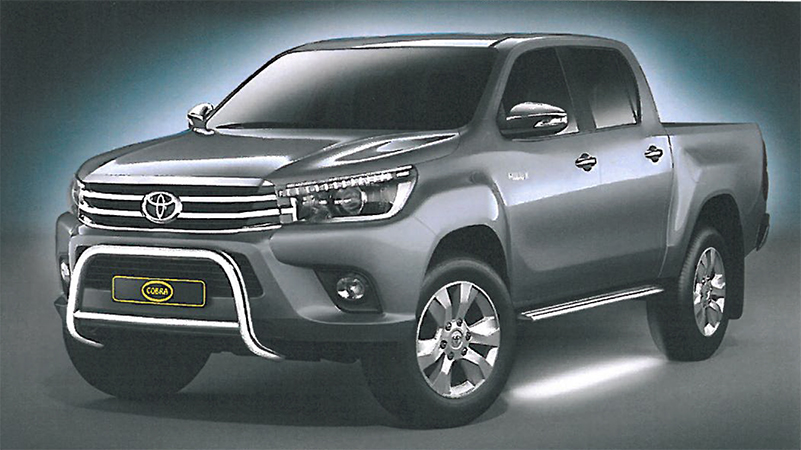 [TOY1521EC-S] Toyota Hilux Double Cab 2016–2022: COBRA Black Front Protection Bar