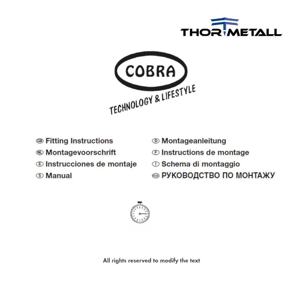 [COBRA_MONT] Operating and Installation Instructions for COBRA Products
